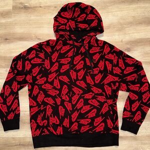 Nike Black and Red Graphic Hoodie